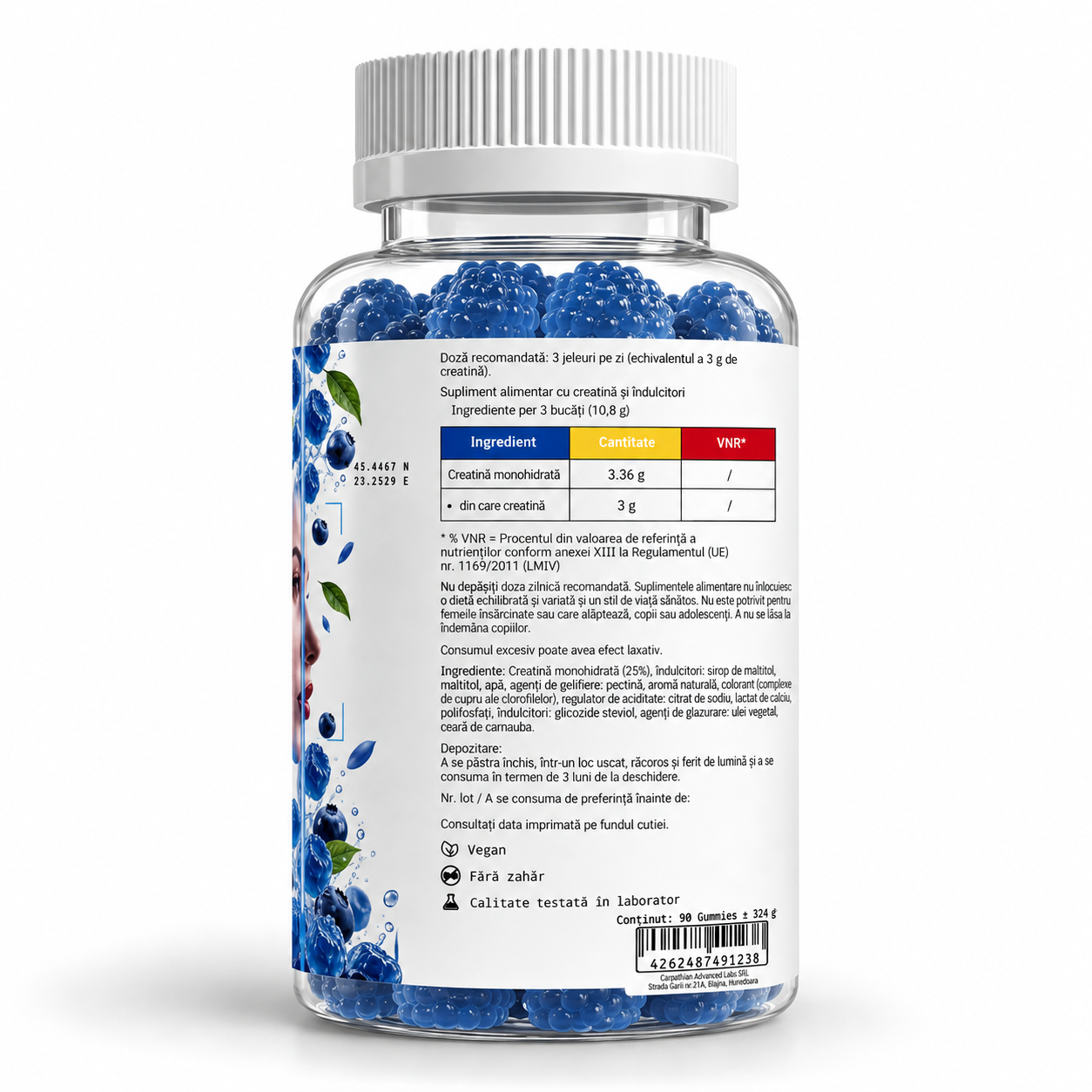 Creatine Gummies Afine, ingrediente și etichetă